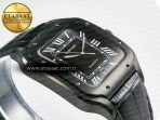 Santos de Cartier 40mm 2018 BVF 1:1 Best Edition Black Dial on Black Leathr Strap MIYOTA 9015 - Görsel 7