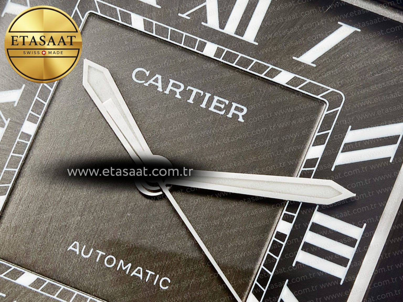 Santos de Cartier 40mm 2018 BVF 1:1 Best Edition Gray Bezel Gray Dial on SS SmartLinks Bracelet MIYOTA 9015 - Görsel 10