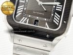 Santos de Cartier 40mm 2018 BVF 1:1 Best Edition Gray Bezel Gray Dial on SS SmartLinks Bracelet MIYOTA 9015 - Görsel 12