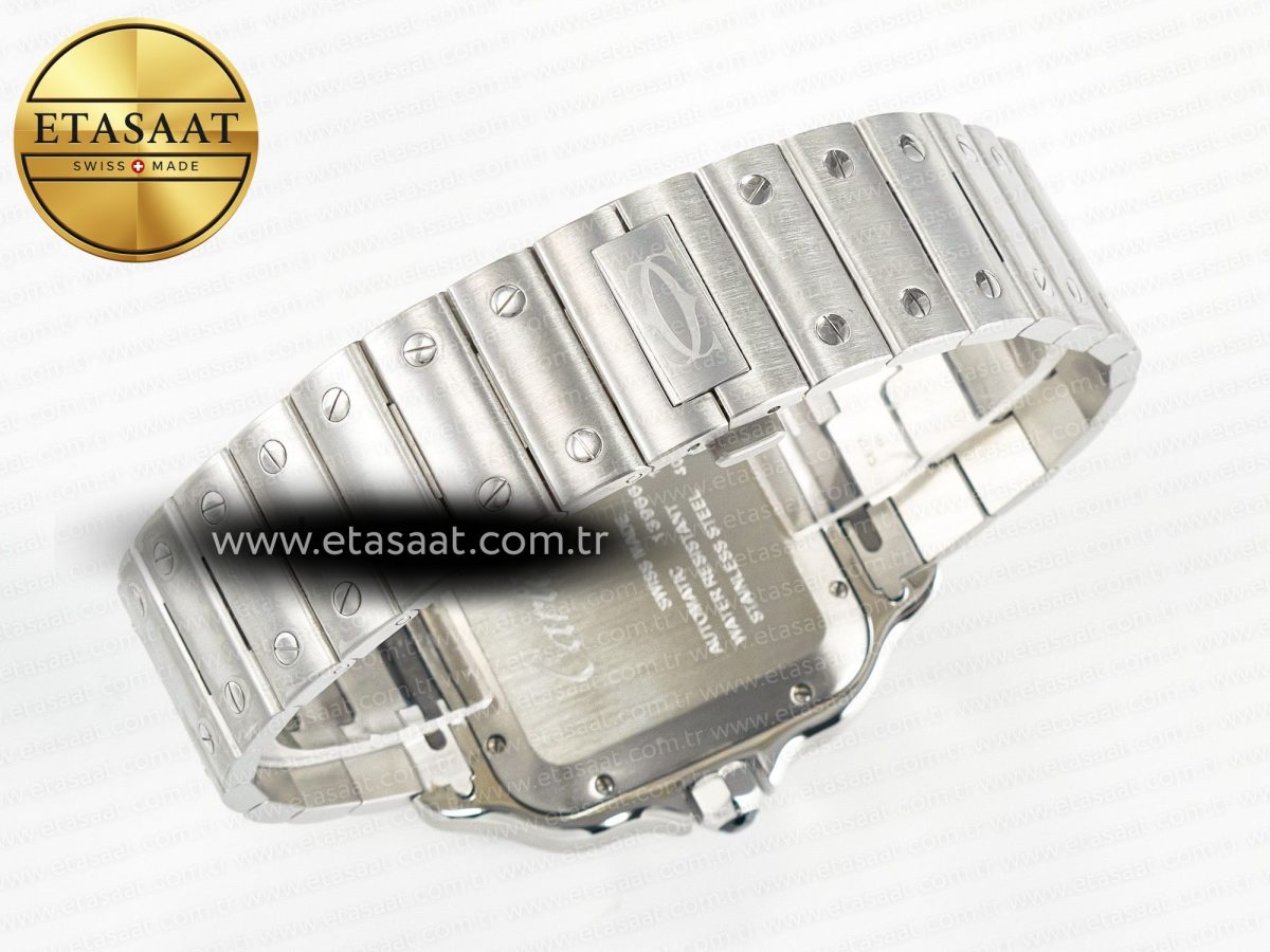Santos de Cartier 40mm 2018 BVF 1:1 Best Edition Gray Bezel Gray Dial on SS SmartLinks Bracelet MIYOTA 9015 - Görsel 15