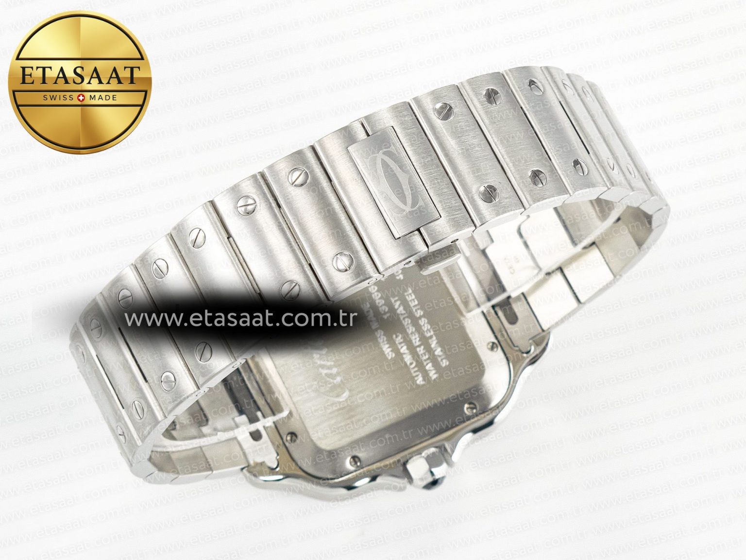 Santos de Cartier 40mm 2018 BVF 1:1 Best Edition Gray Bezel Gray Dial on SS SmartLinks Bracelet MIYOTA 9015 - Görsel 15