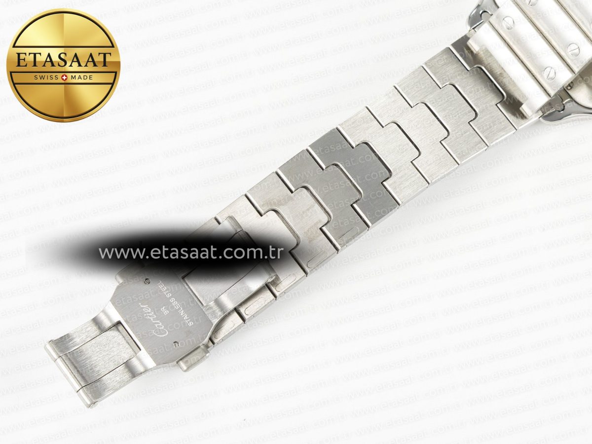 Santos de Cartier 40mm 2018 BVF 1:1 Best Edition Gray Bezel Gray Dial on SS SmartLinks Bracelet MIYOTA 9015 - Görsel 19