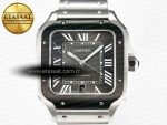 Santos de Cartier 40mm 2018 BVF 1:1 Best Edition Gray Bezel Gray Dial on SS SmartLinks Bracelet MIYOTA 9015 - Görsel 4