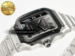 Santos de Cartier 40mm 2018 BVF 1:1 Best Edition Gray Bezel Gray Dial on SS SmartLinks Bracelet MIYOTA 9015 - Görsel 6