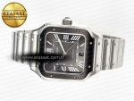 Santos de Cartier 40mm 2018 BVF 1:1 Best Edition Gray Bezel Gray Dial on SS SmartLinks Bracelet MIYOTA 9015 - Görsel 9