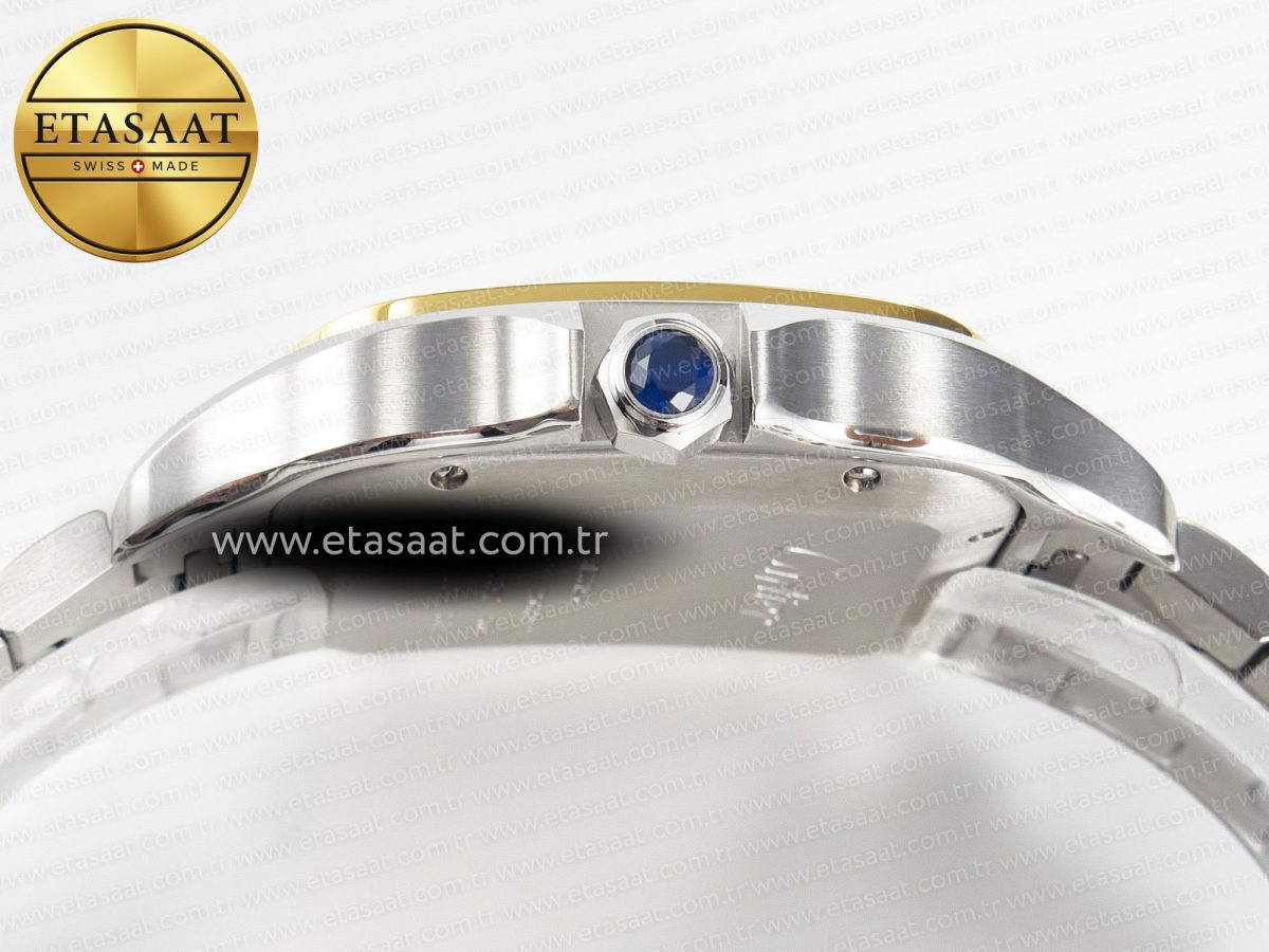 Santos de Cartier 40mm 2018 BVF 1:1 Best Edition YG Bezel White Dial on SS SmartLinks Bracelet MIYOTA 9015 - Görsel 14
