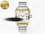Santos de Cartier 40mm 2018 BVF 1:1 Best Edition YG Bezel White Dial on SS SmartLinks Bracelet MIYOTA 9015 - Görsel 3