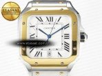 Santos de Cartier 40mm 2018 BVF 1:1 Best Edition YG Bezel White Dial on SS SmartLinks Bracelet MIYOTA 9015 - Görsel 4