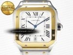 Santos de Cartier 40mm 2018 BVF 1:1 Best Edition YG Bezel White Dial on SS SmartLinks Bracelet MIYOTA 9015 - Görsel 4