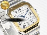 Santos de Cartier 40mm 2018 BVF 1:1 Best Edition YG Bezel White Dial on SS SmartLinks Bracelet MIYOTA 9015 - Görsel 5