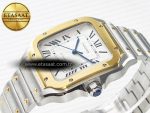 Santos de Cartier 40mm 2018 BVF 1:1 Best Edition YG Bezel White Dial on SS SmartLinks Bracelet MIYOTA 9015 - Görsel 6