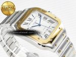Santos de Cartier 40mm 2018 BVF 1:1 Best Edition YG Bezel White Dial on SS SmartLinks Bracelet MIYOTA 9015 - Görsel 7