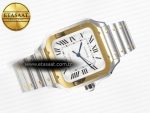 Santos de Cartier 40mm 2018 BVF 1:1 Best Edition YG Bezel White Dial on SS SmartLinks Bracelet MIYOTA 9015 - Görsel 8