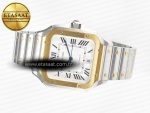 Santos de Cartier 40mm 2018 BVF 1:1 Best Edition YG Bezel White Dial on SS SmartLinks Bracelet MIYOTA 9015 - Görsel 9