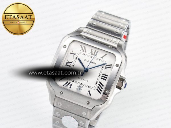 Santos de Cartier 40mm J12F 1:1 Best Edition White Dial on SS SmartLinks Bracelet MIYOTA 9015