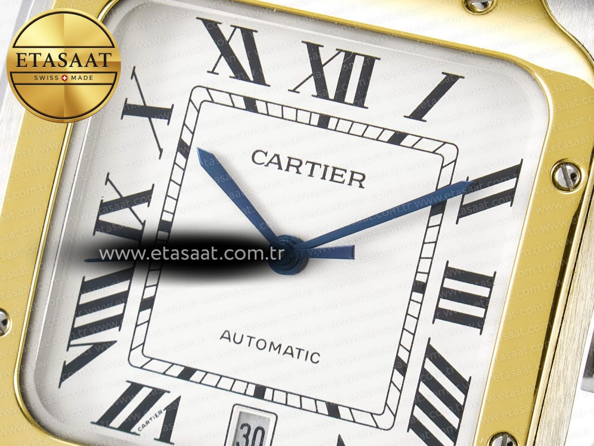 Santos de Cartier 40mm J12F 1:1 Best Edition YG Bezel White Dial on SS SmartLinks Bracelet MIYOTA 9015 - Görsel 10