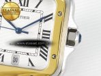 Santos de Cartier 40mm J12F 1:1 Best Edition YG Bezel White Dial on SS SmartLinks Bracelet MIYOTA 9015 - Görsel 11