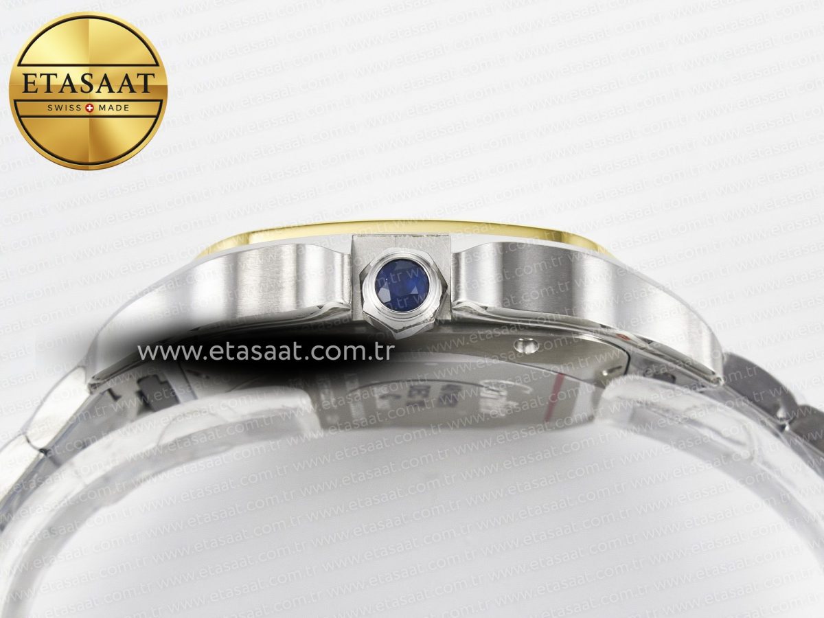 Santos de Cartier 40mm J12F 1:1 Best Edition YG Bezel White Dial on SS SmartLinks Bracelet MIYOTA 9015 - Görsel 13