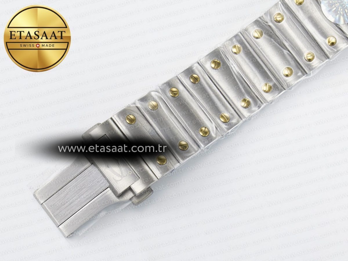 Santos de Cartier 40mm J12F 1:1 Best Edition YG Bezel White Dial on SS SmartLinks Bracelet MIYOTA 9015 - Görsel 17