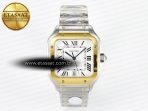 Santos de Cartier 40mm J12F 1:1 Best Edition YG Bezel White Dial on SS SmartLinks Bracelet MIYOTA 9015 - Görsel 3
