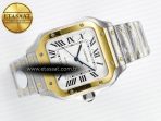 Santos de Cartier 40mm J12F 1:1 Best Edition YG Bezel White Dial on SS SmartLinks Bracelet MIYOTA 9015 - Görsel 8