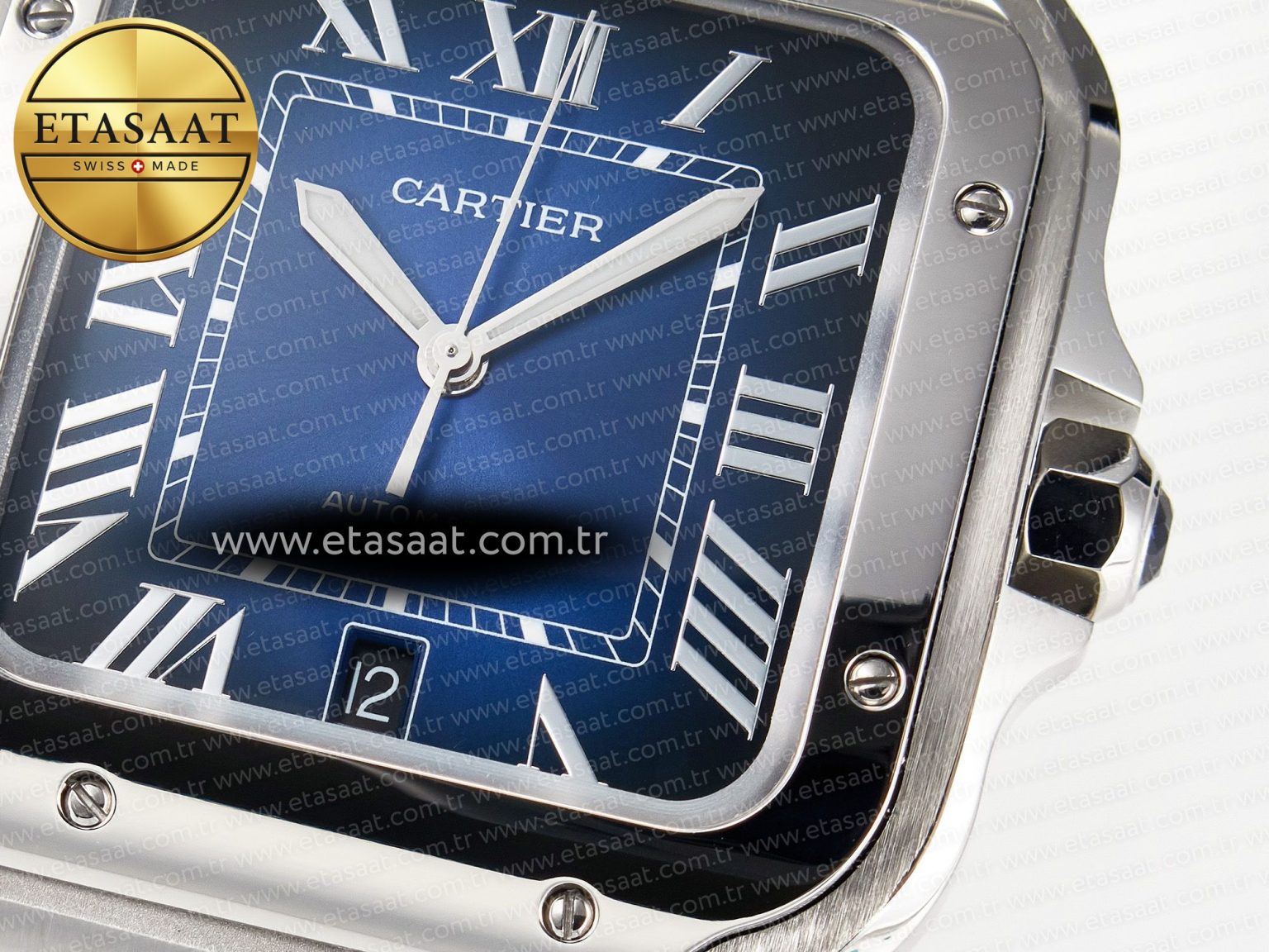 Santos de Cartier 40mm SS 2018 BVF 1:1 Best Edition Blue Dial on SS SmartLinks Bracelet MIYOTA 9015 V2 - Görsel 11