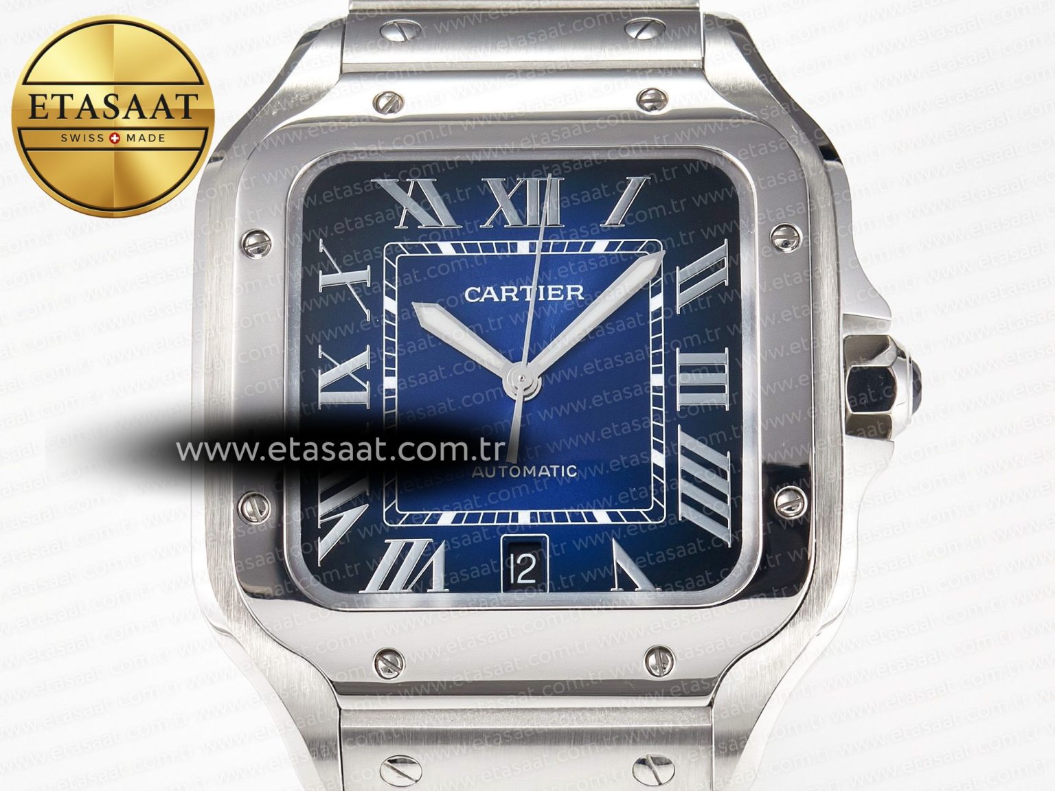 Santos de Cartier 40mm SS 2018 BVF 1:1 Best Edition Blue Dial on SS SmartLinks Bracelet MIYOTA 9015 V2 - Görsel 4