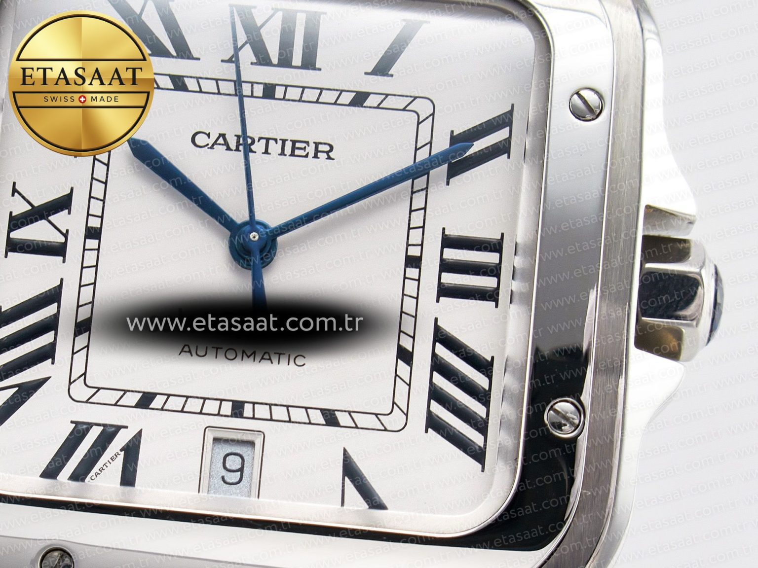 Santos de Cartier 40mm SS BVF 1:1 Best Edition White Dial on SS Bracelet MIYOTA 9015 - Görsel 11