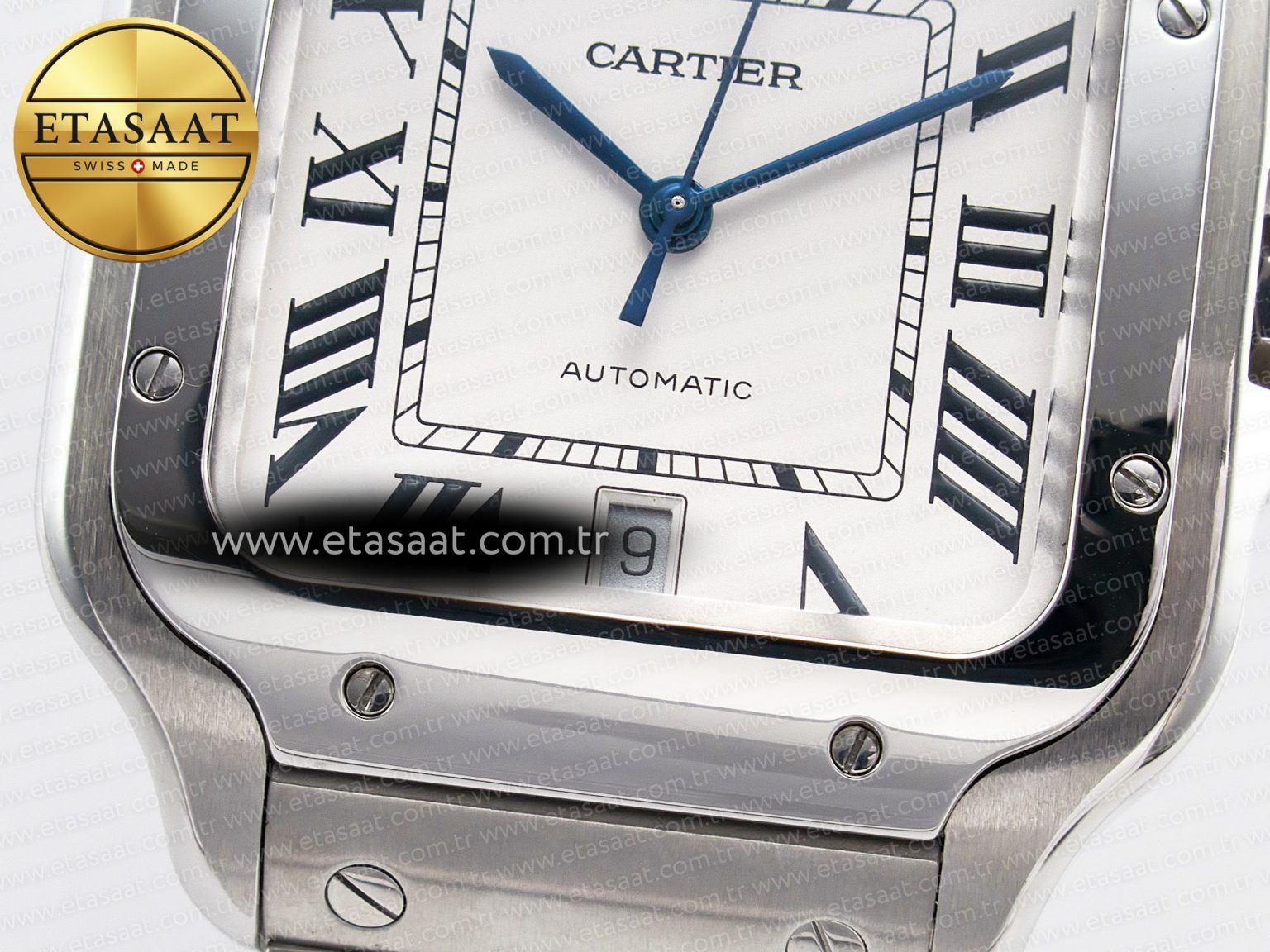 Santos de Cartier 40mm SS BVF 1:1 Best Edition White Dial on SS Bracelet MIYOTA 9015 - Görsel 12