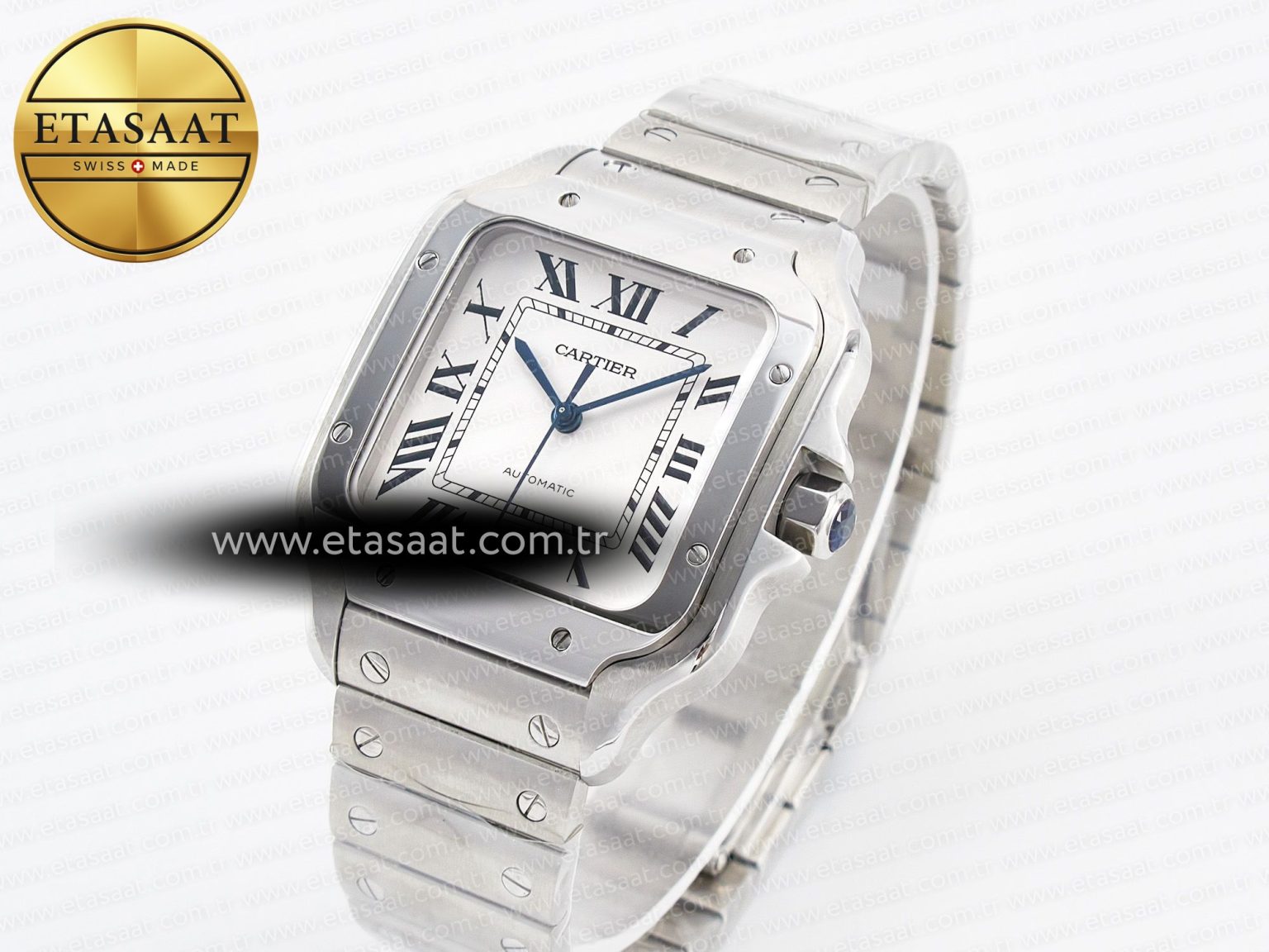 Santos de Cartier 40mm SS BVF 1:1 Best Edition White Dial on SS Bracelet MIYOTA 9015 - Görsel 2