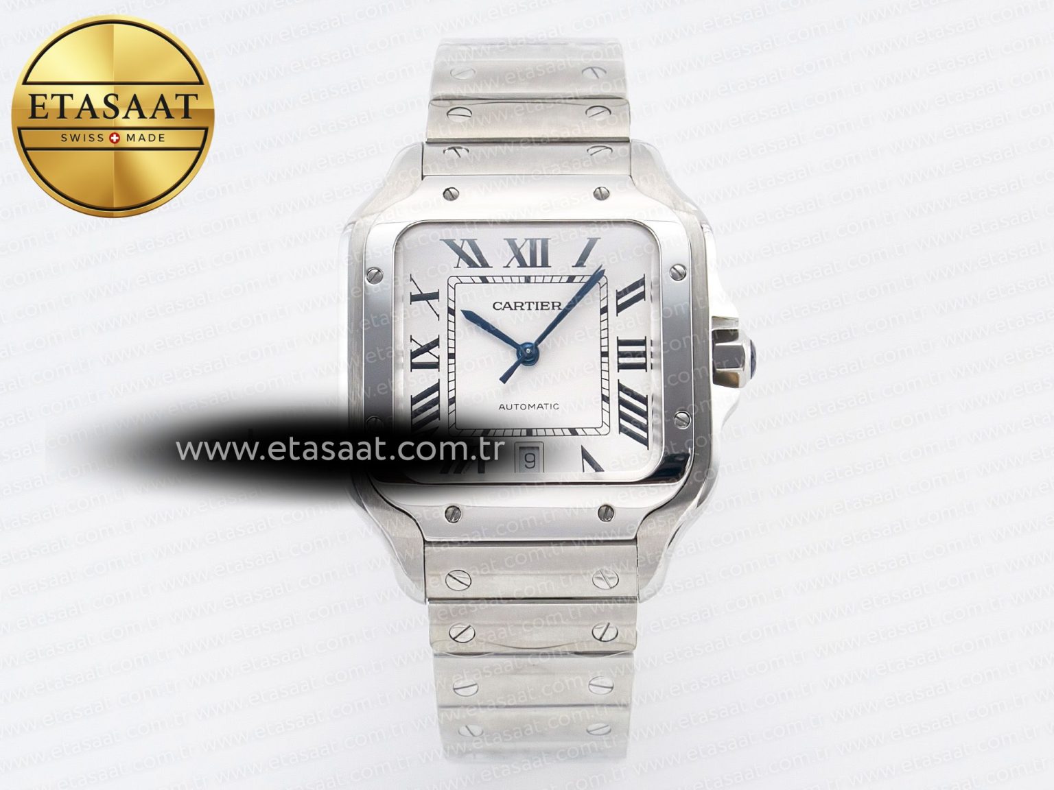 Santos de Cartier 40mm SS BVF 1:1 Best Edition White Dial on SS Bracelet MIYOTA 9015 - Görsel 3