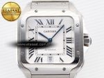 Santos de Cartier 40mm SS BVF 1:1 Best Edition White Dial on SS Bracelet MIYOTA 9015 - Görsel 4