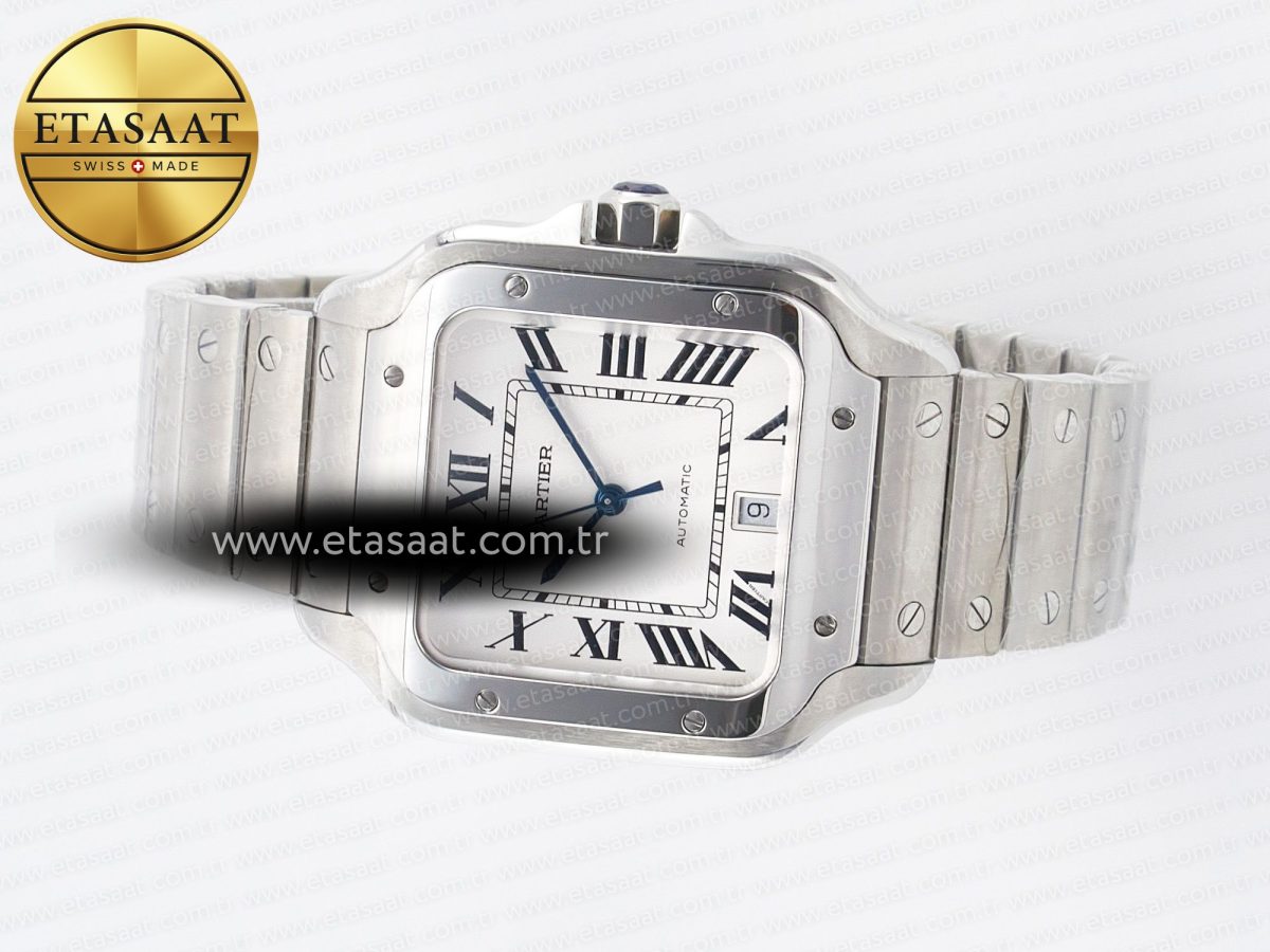 Santos de Cartier 40mm SS BVF 1:1 Best Edition White Dial on SS Bracelet MIYOTA 9015 - Görsel 6