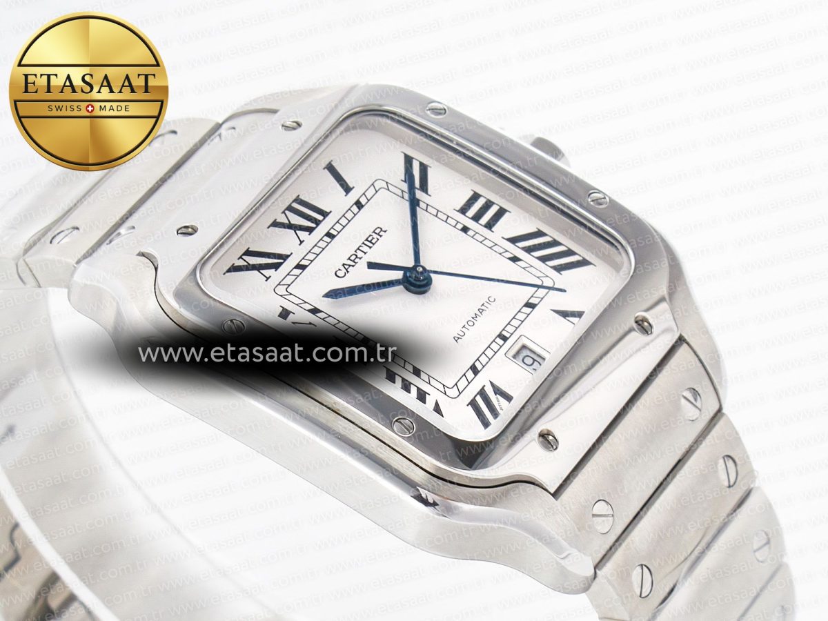 Santos de Cartier 40mm SS BVF 1:1 Best Edition White Dial on SS Bracelet MIYOTA 9015 - Görsel 8