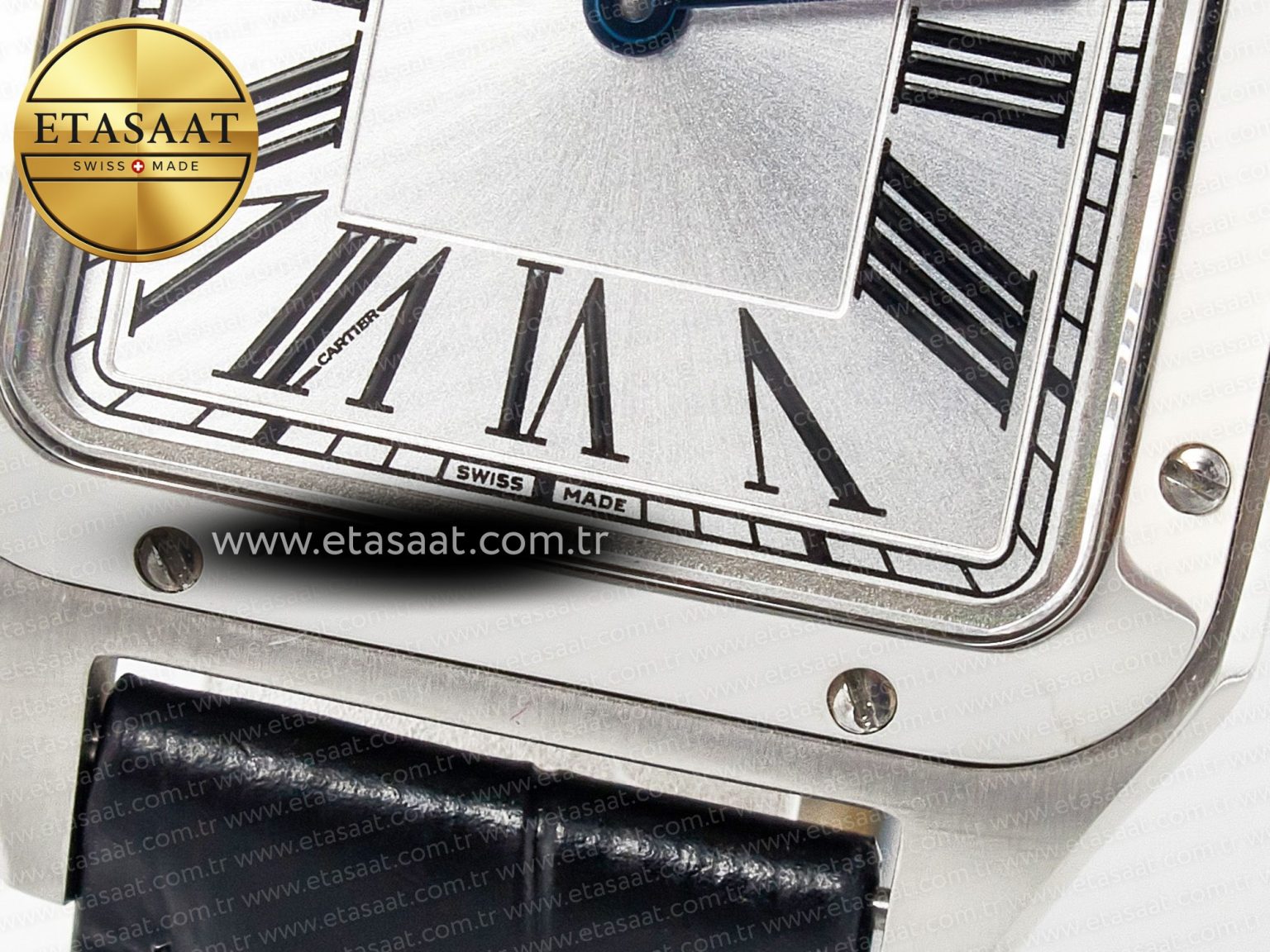 Santos Dumont 27.5mm IWSF Best Edition Silver Dial on Black Leather Strap Quartz - Görsel 11