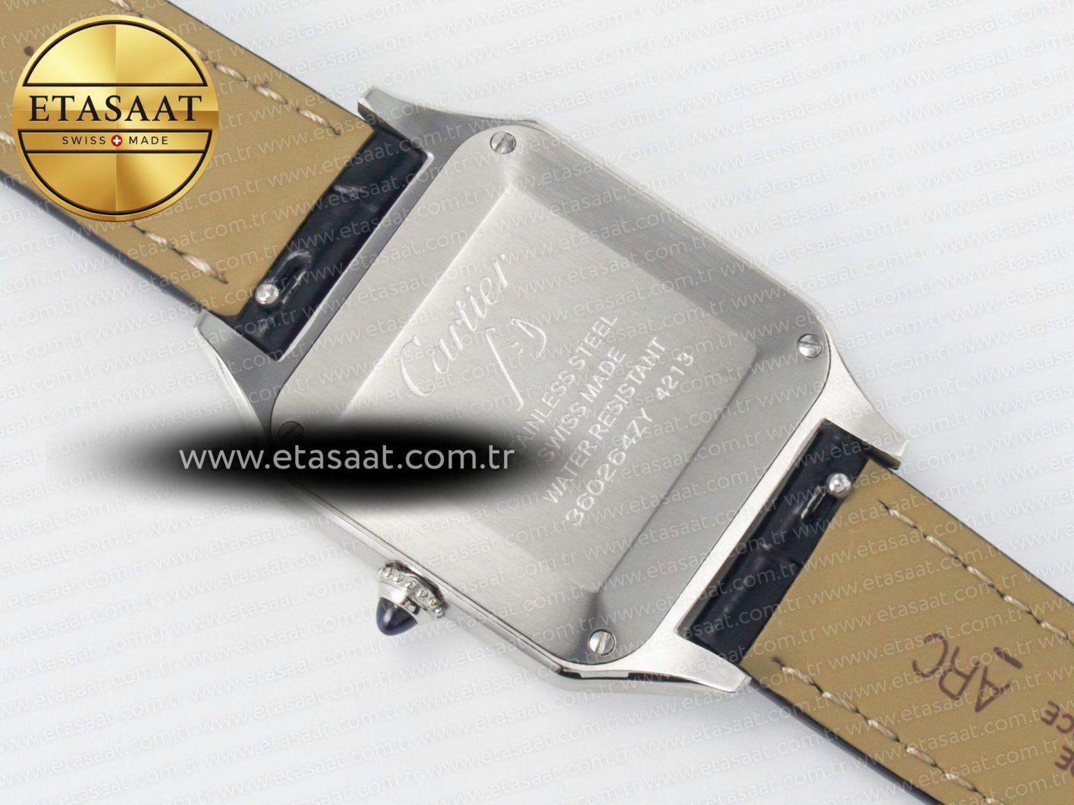 Santos Dumont 27.5mm IWSF Best Edition Silver Dial on Black Leather Strap Quartz - Görsel 15