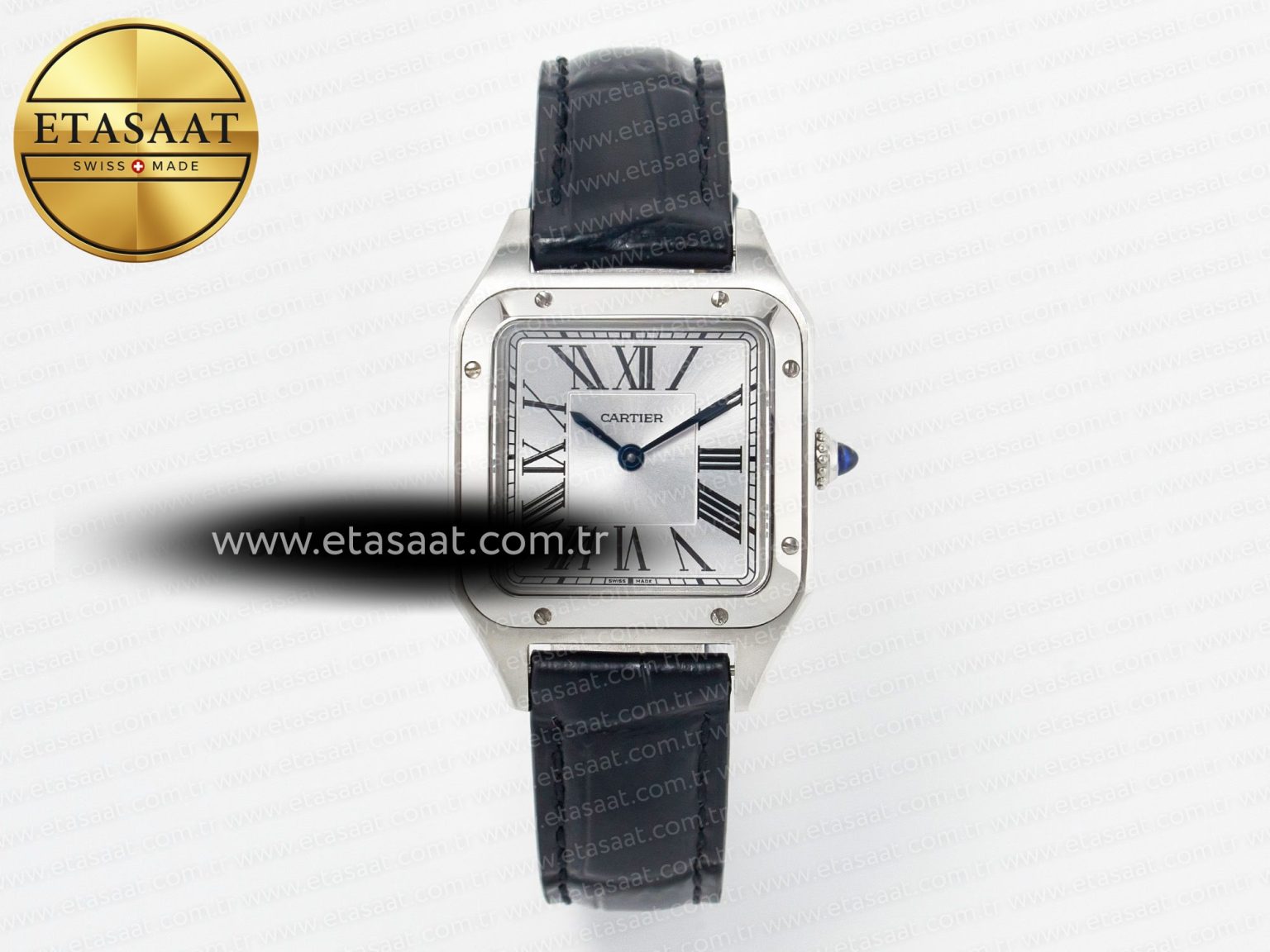 Santos Dumont 27.5mm IWSF Best Edition Silver Dial on Black Leather Strap Quartz - Görsel 3