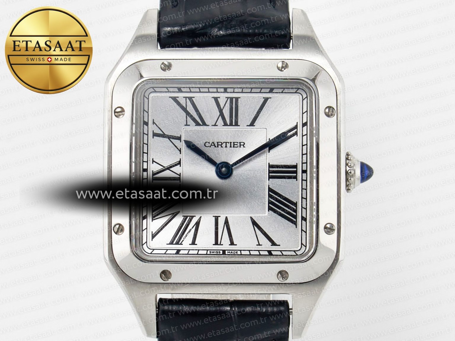 Santos Dumont 27.5mm IWSF Best Edition Silver Dial on Black Leather Strap Quartz - Görsel 4