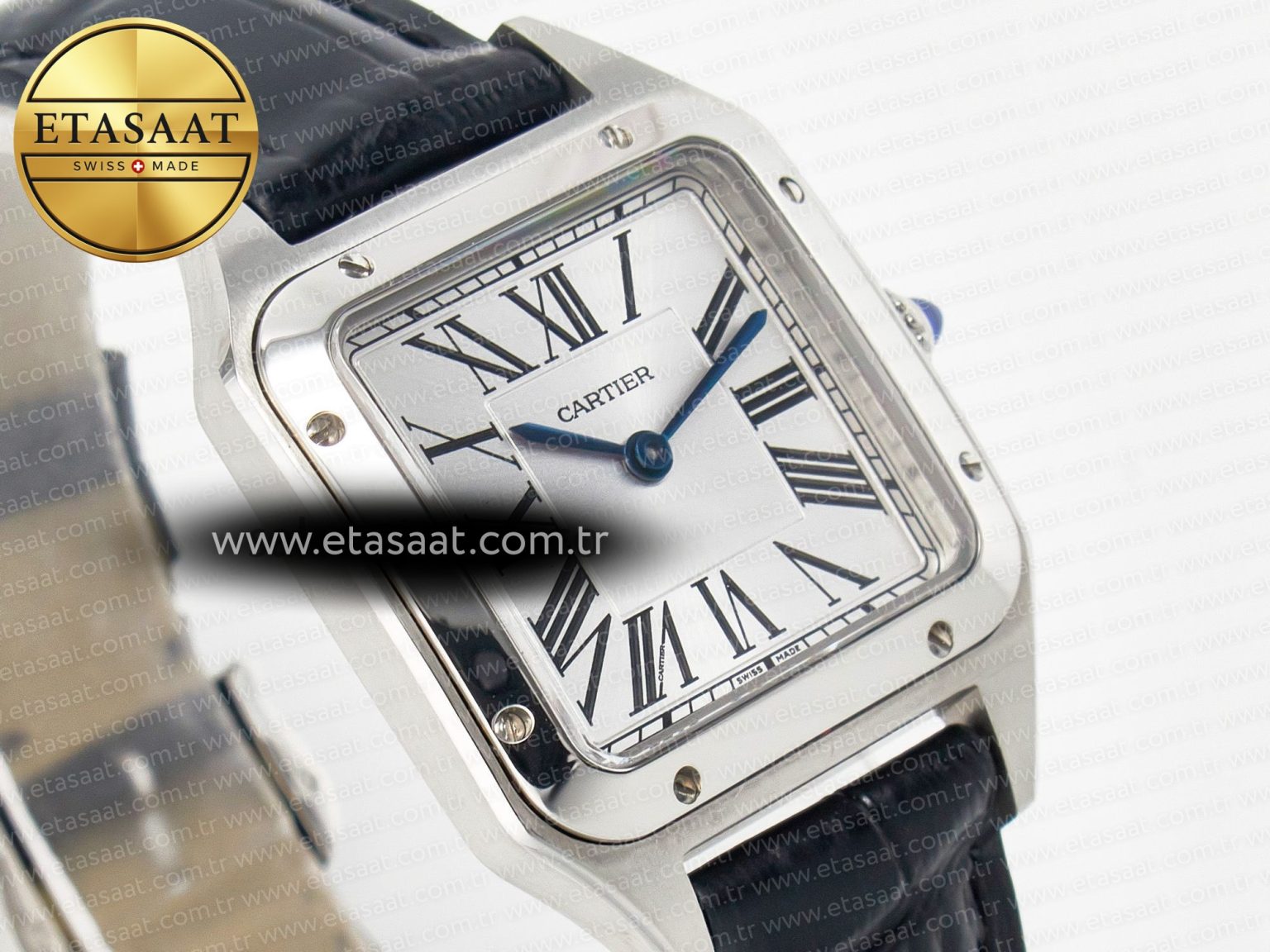 Santos Dumont 27.5mm IWSF Best Edition Silver Dial on Black Leather Strap Quartz - Görsel 5