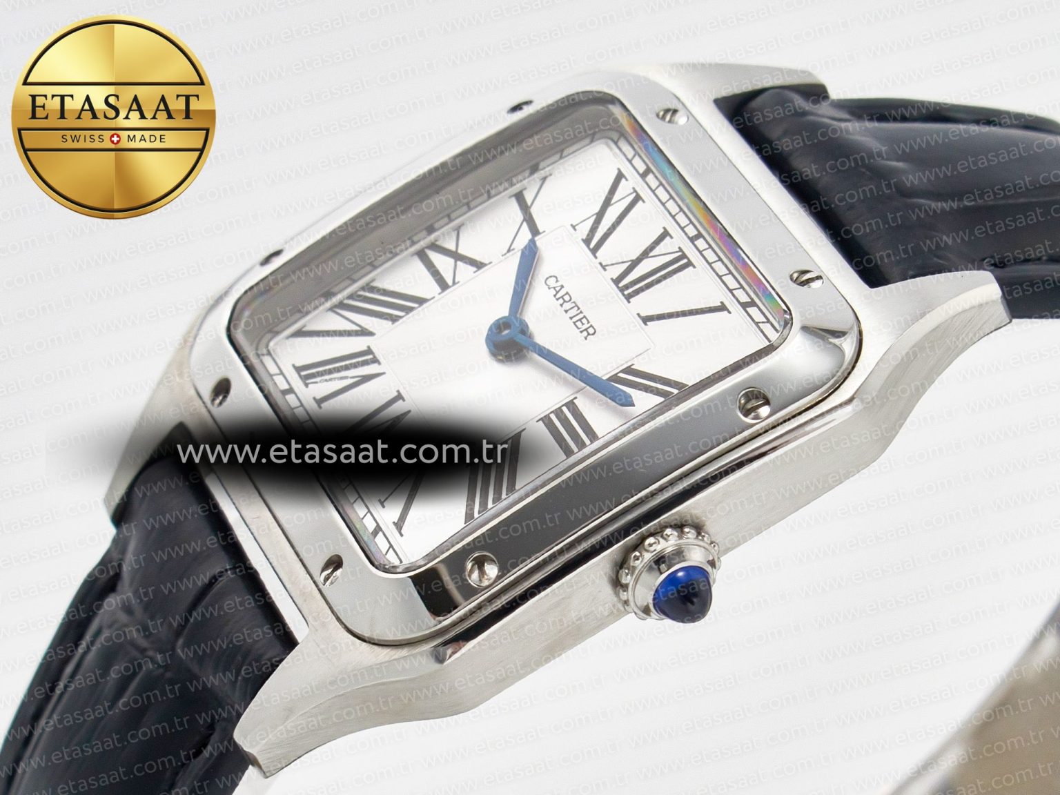 Santos Dumont 27.5mm IWSF Best Edition Silver Dial on Black Leather Strap Quartz - Görsel 6