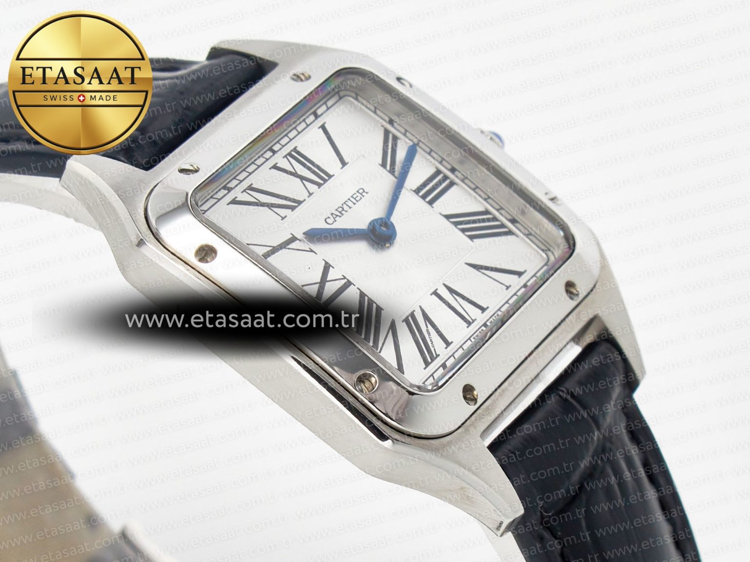 Santos Dumont 27.5mm IWSF Best Edition Silver Dial on Black Leather Strap Quartz - Görsel 7