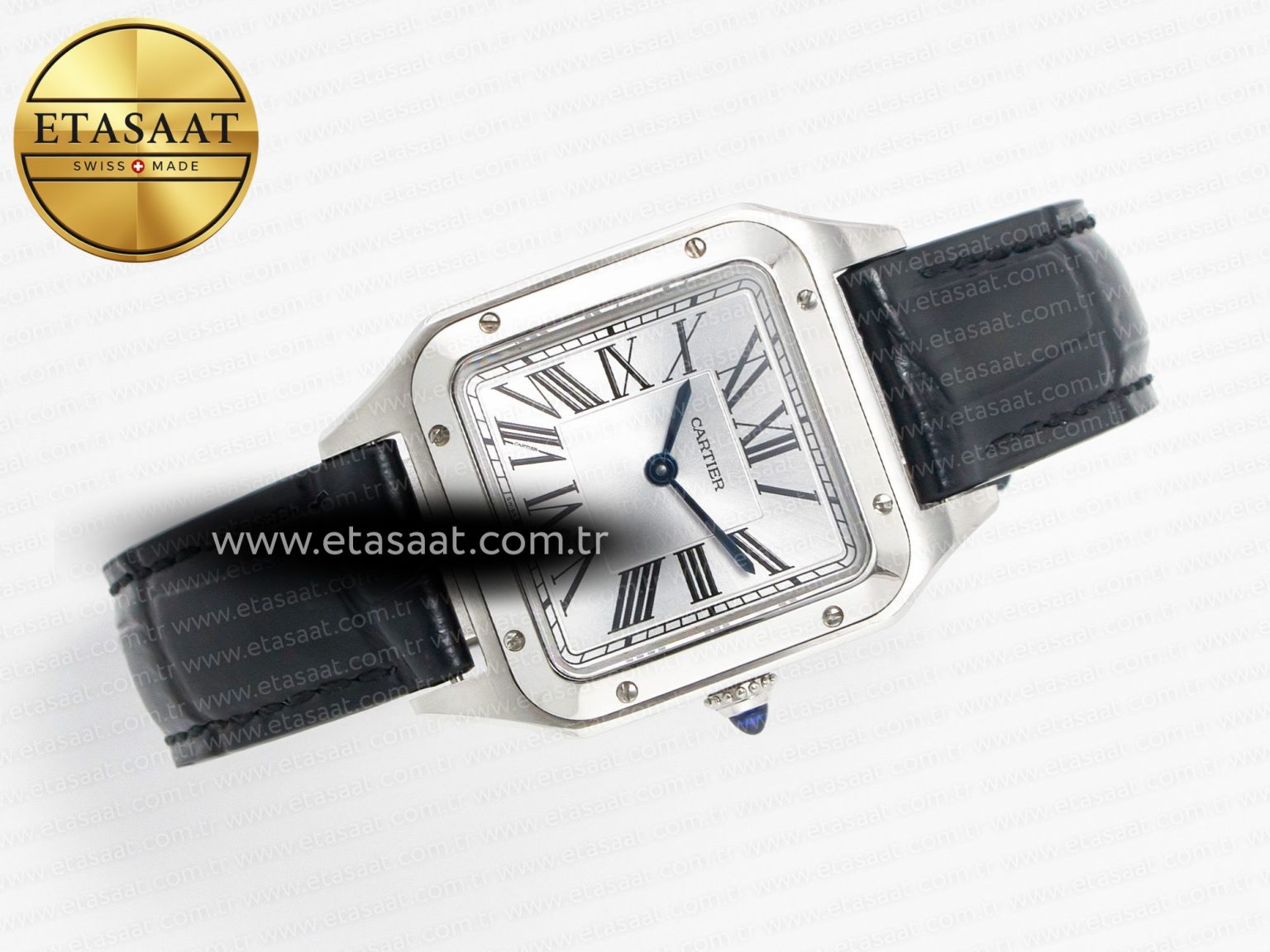 Santos Dumont 27.5mm IWSF Best Edition Silver Dial on Black Leather Strap Quartz - Görsel 8