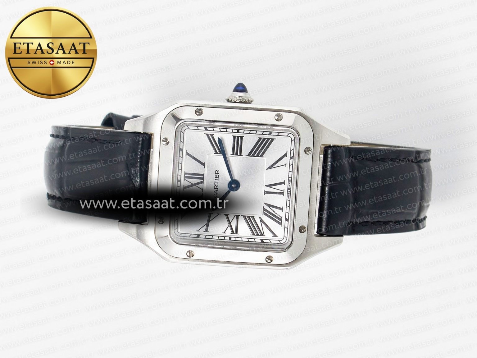 Santos Dumont 27.5mm IWSF Best Edition Silver Dial on Black Leather Strap Quartz - Görsel 9