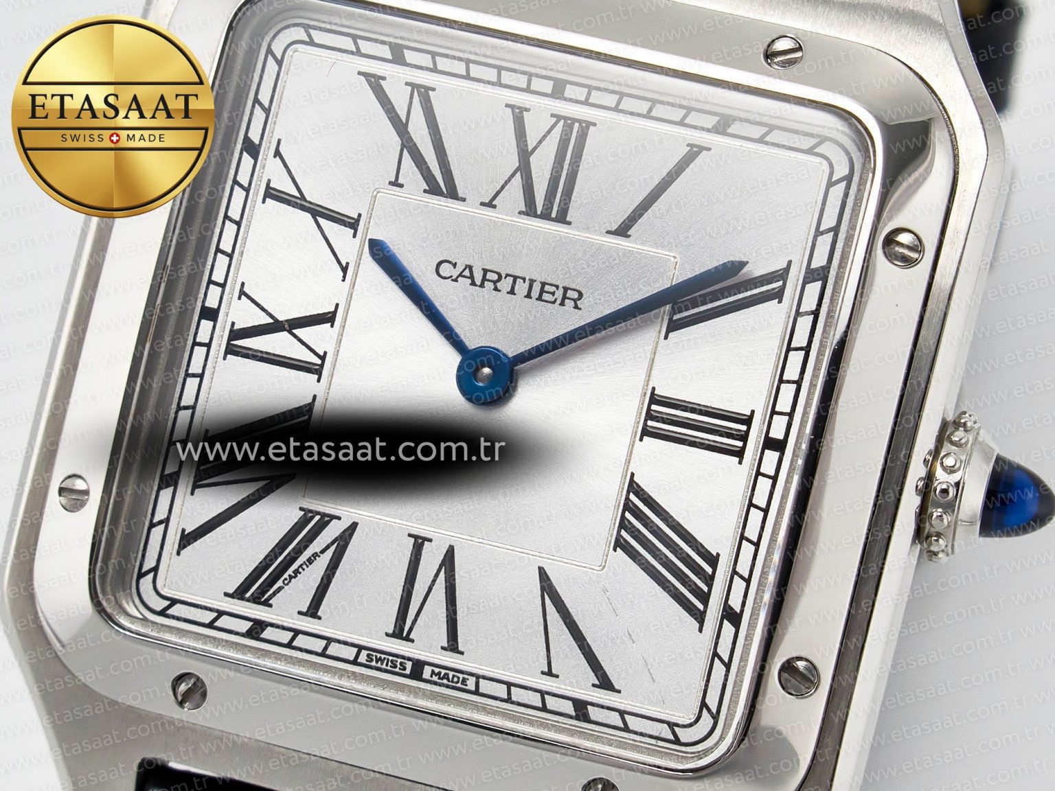 Santos Dumont 31.4mm IWSF Best Edition Silver Dial on Black Leather Strap Quartz - Görsel 10