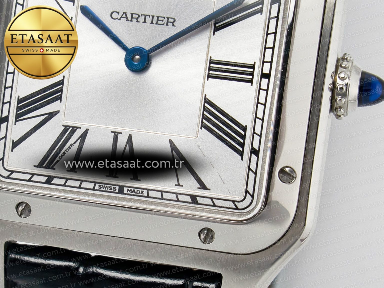 Santos Dumont 31.4mm IWSF Best Edition Silver Dial on Black Leather Strap Quartz - Görsel 11