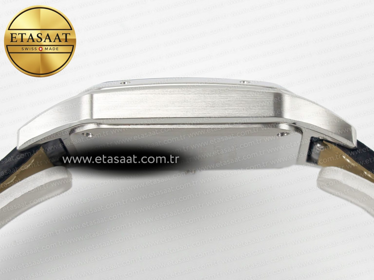 Santos Dumont 31.4mm IWSF Best Edition Silver Dial on Black Leather Strap Quartz - Görsel 12