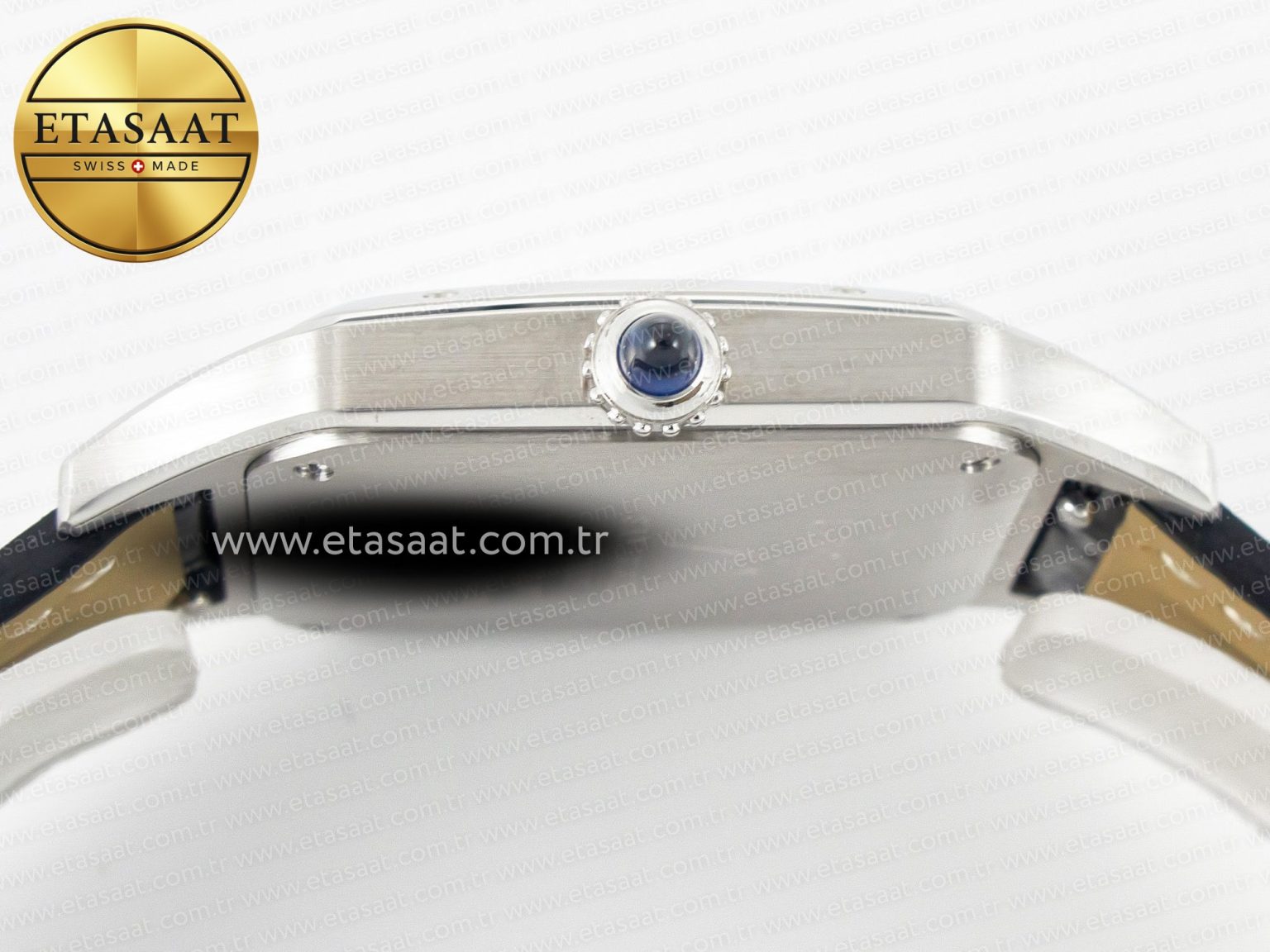 Santos Dumont 31.4mm IWSF Best Edition Silver Dial on Black Leather Strap Quartz - Görsel 13