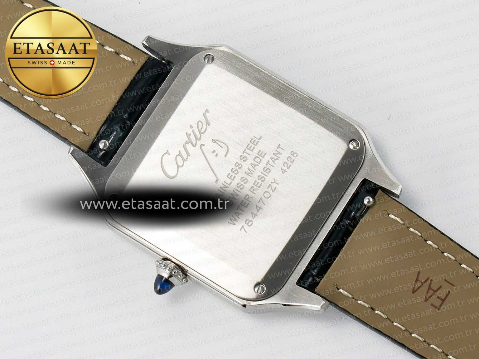 Santos Dumont 31.4mm IWSF Best Edition Silver Dial on Black Leather Strap Quartz - Görsel 15
