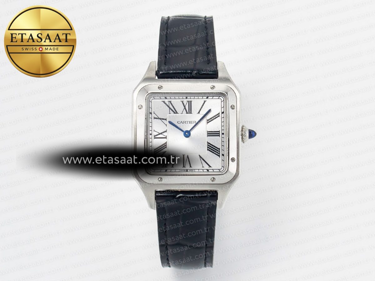 Santos Dumont 31.4mm IWSF Best Edition Silver Dial on Black Leather Strap Quartz - Görsel 3