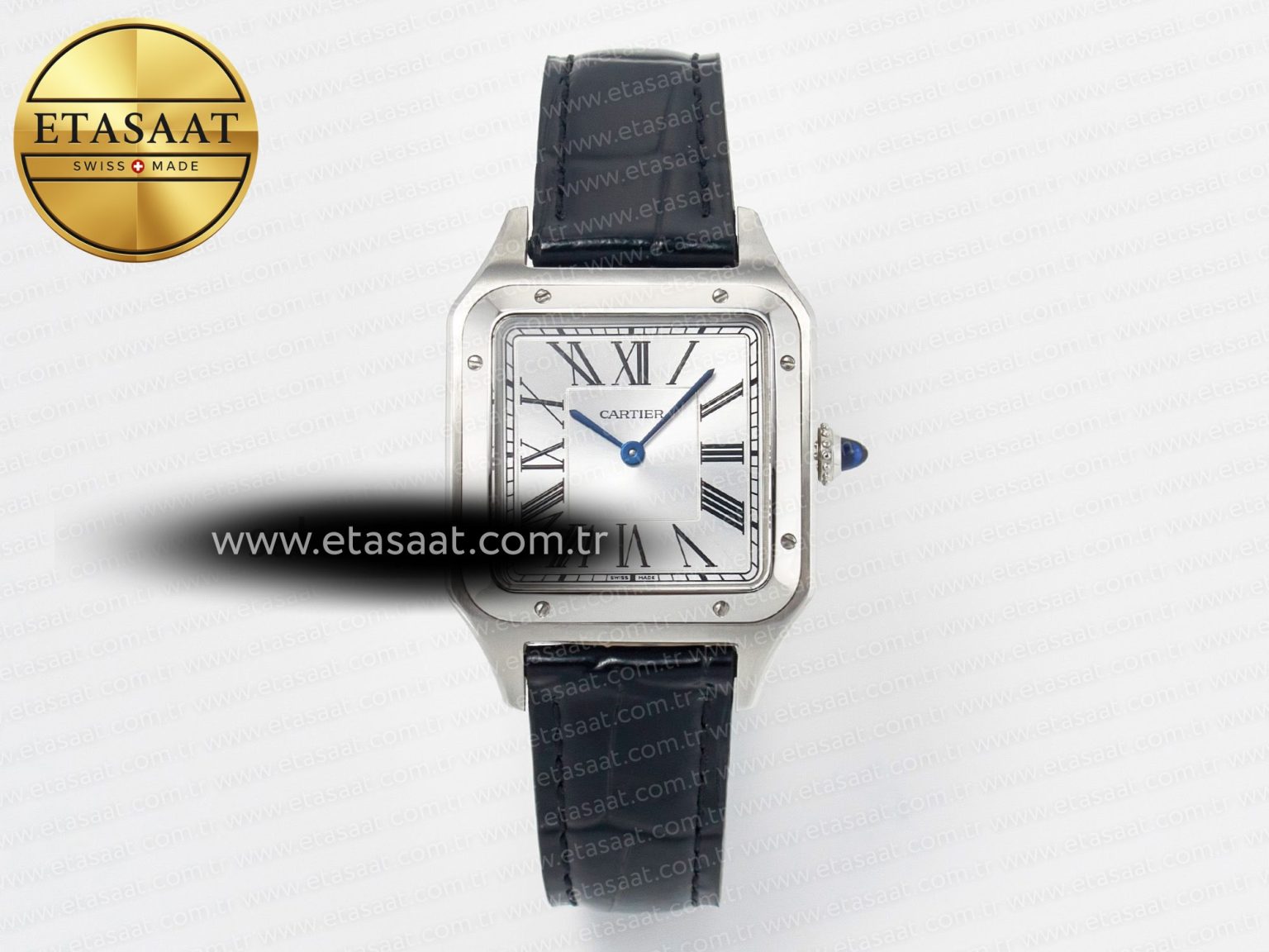 Santos Dumont 31.4mm IWSF Best Edition Silver Dial on Black Leather Strap Quartz - Görsel 3